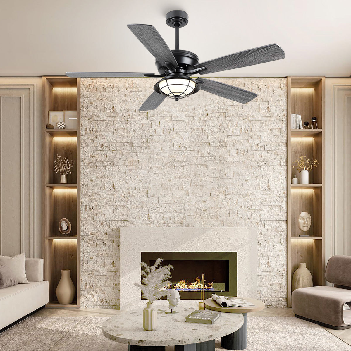 Indoor/Outdoor Ceiling Fans Farmhouse Modern Style 52"