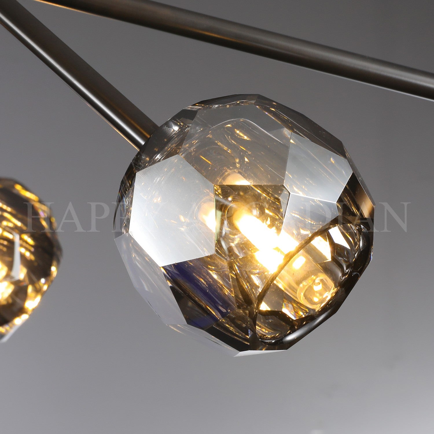 HA Bola De Smoke Crystal Round Chandelier 60"