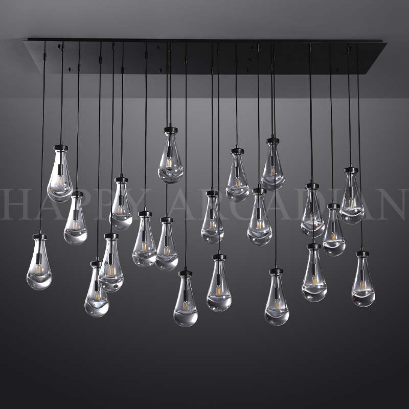 HA Raindrop Glass Linear Chandelier 72"