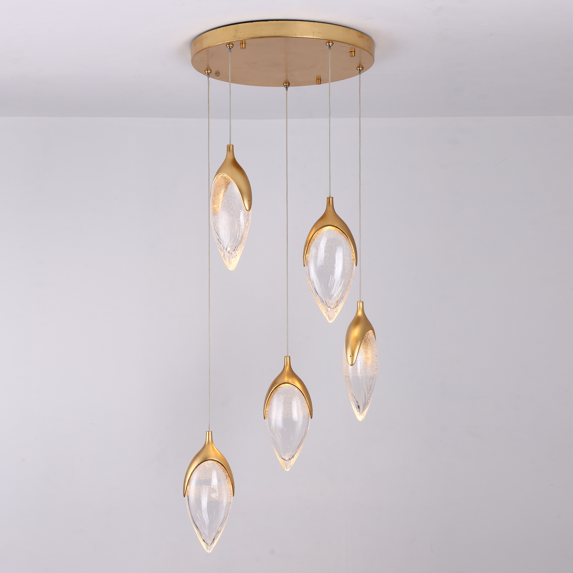 Olive Modern Brass Pendant Lamp