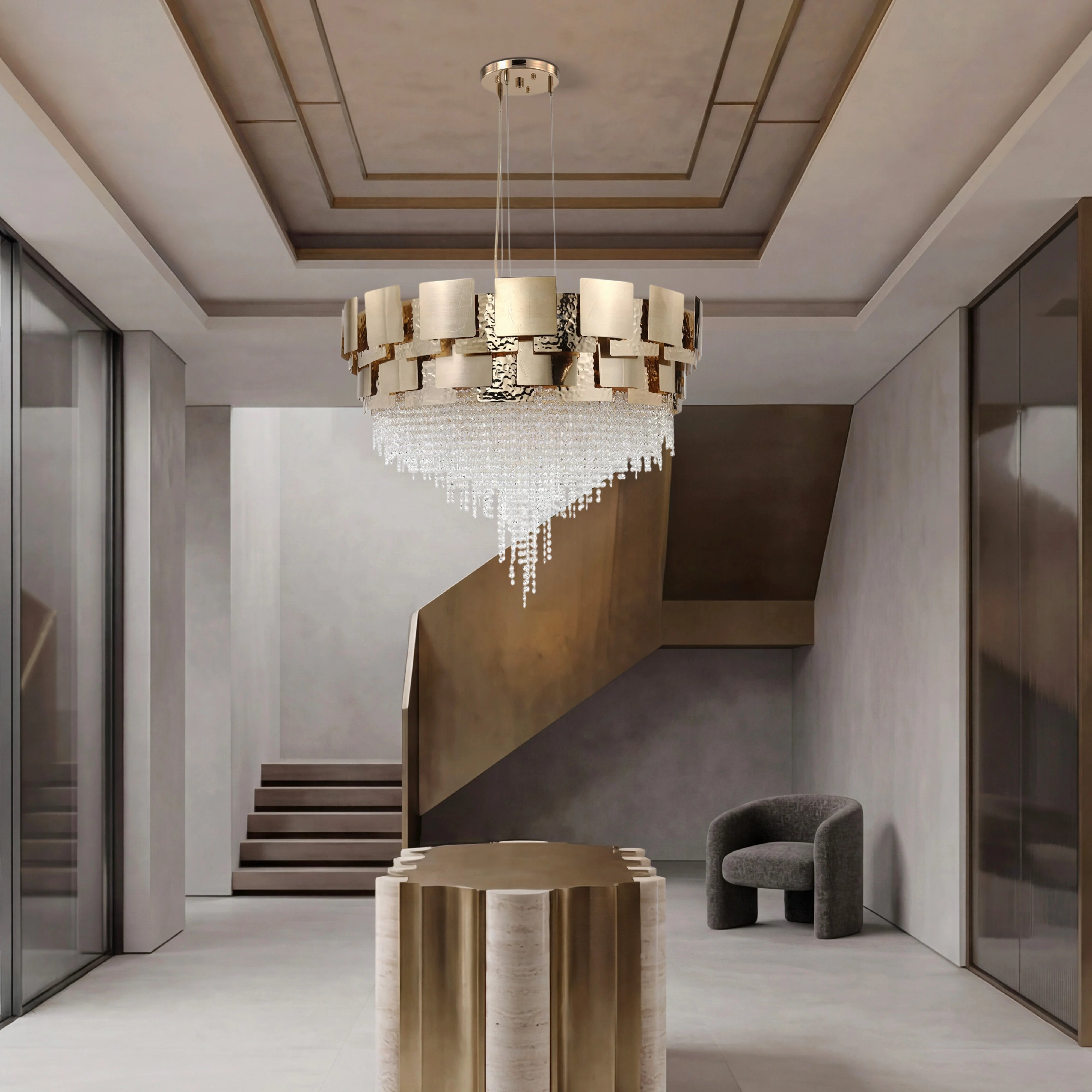 Amadeo Round Crystal Bead Chandelier