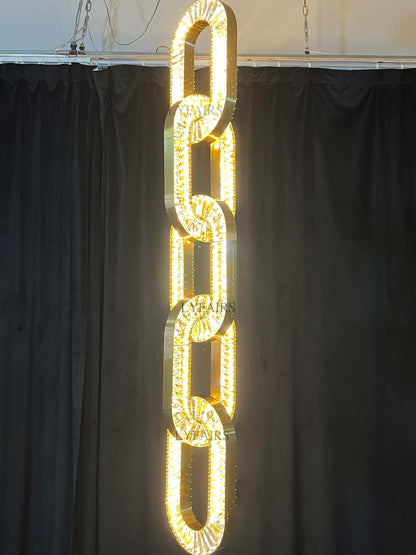 Luxury Crystal Chain Pendant Chandelier for High Ceilings