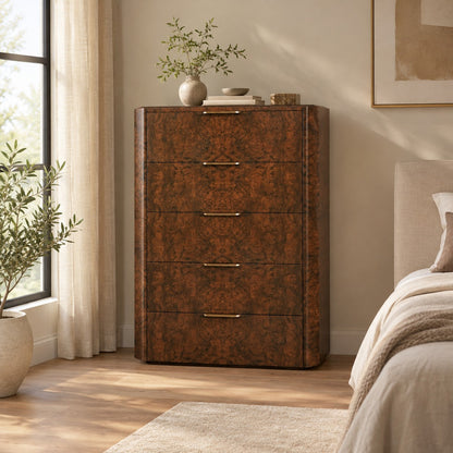 Happyarcadian Warm Textured Wood Bedroom Chest