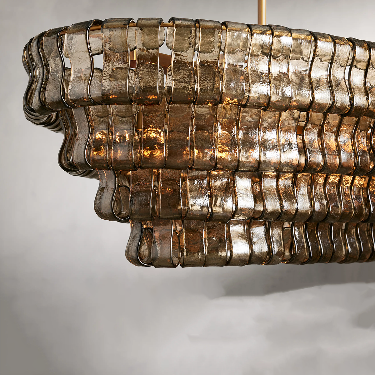 Ghiaccio Art Glass Oval Chandelier