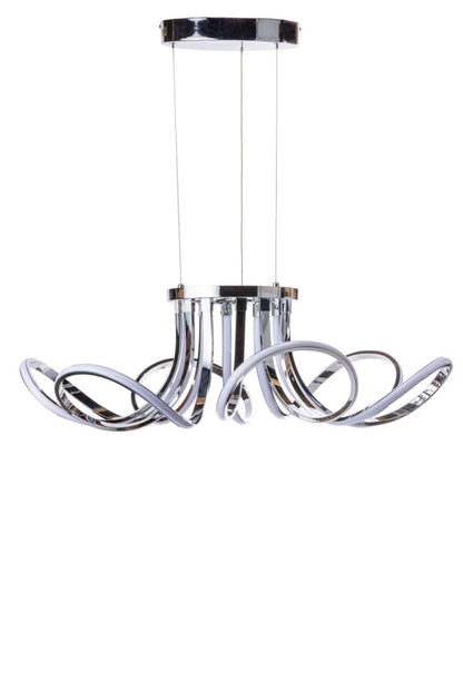 6 Petal Flower LED Strip Chandelier Chrome and Dimmable