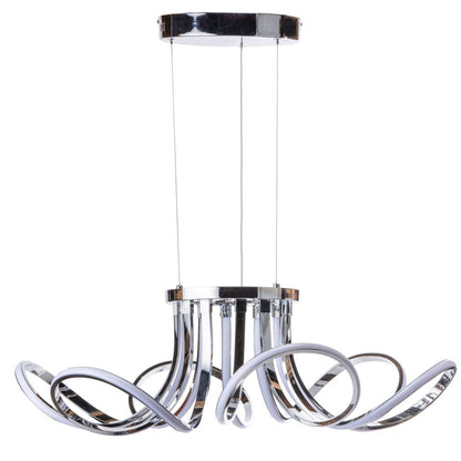 6 Petal Flower LED Strip Chandelier Chrome and Dimmable
