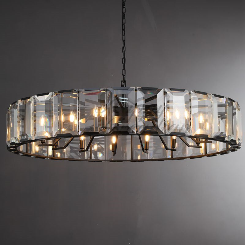 Halloway Crystal Round Chandelier for Living Room Bedroom Dining Room