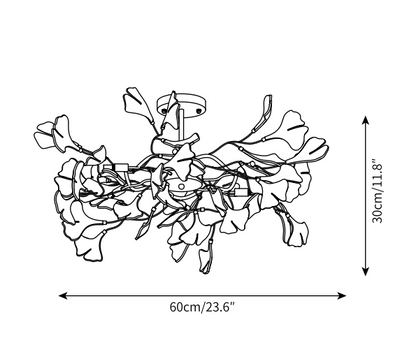 Modern Ceramic Gingko Chandelier for Living Room/Bedroom