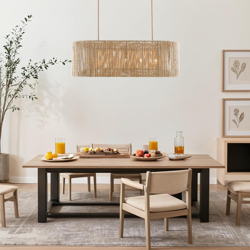 Farrington Abaca Linear Chandelier 42"