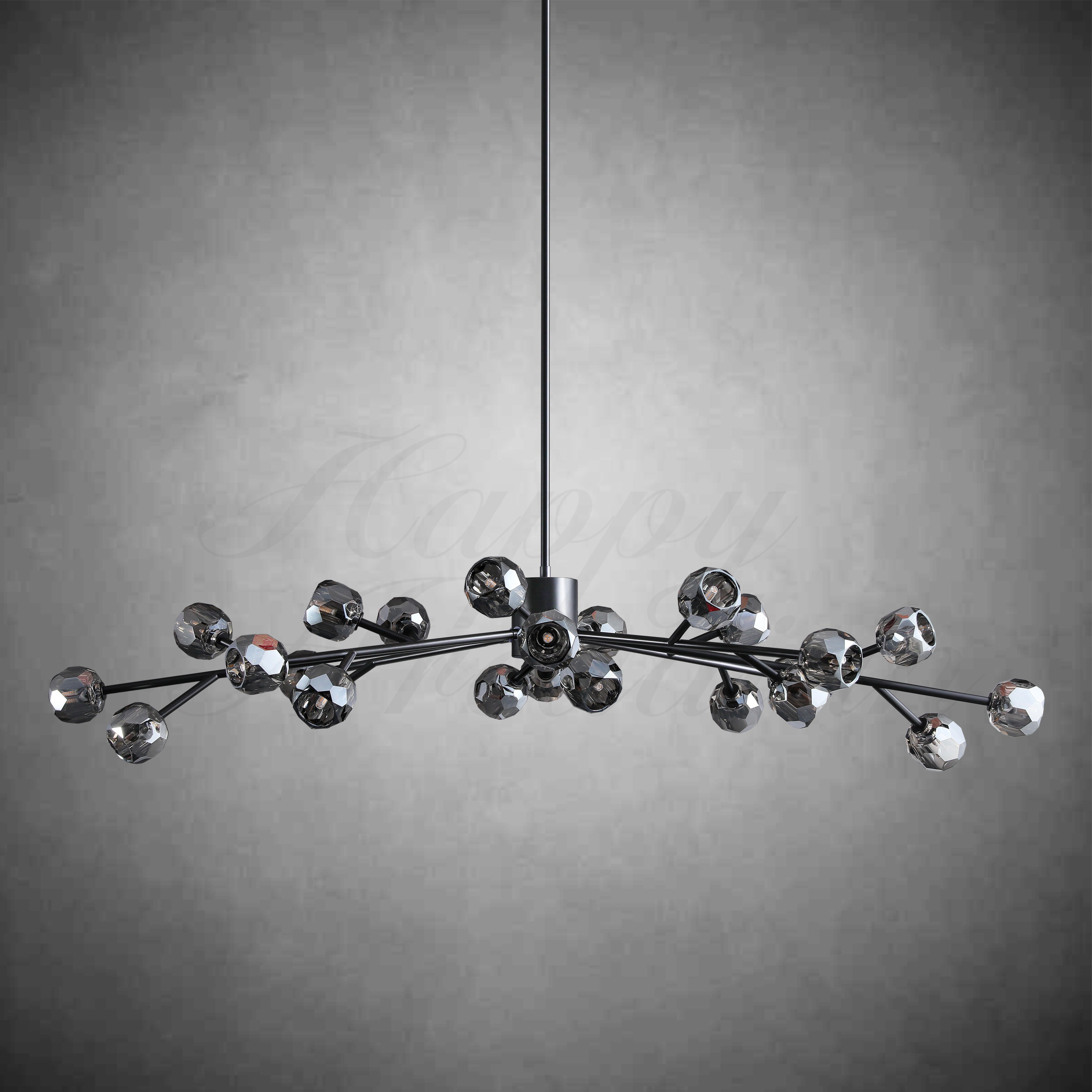 HA Bola De Smoke Crystal Round Chandelier 60"