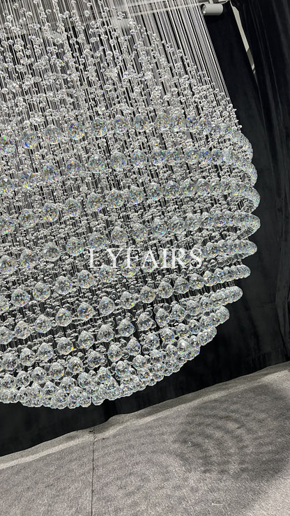 Modern Ball Crystal Raindrop Chandelier for Living Room/Staircase/Foyer