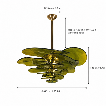 Petal Cascade Artisan Murano Chandelier 21.7"-39.4"