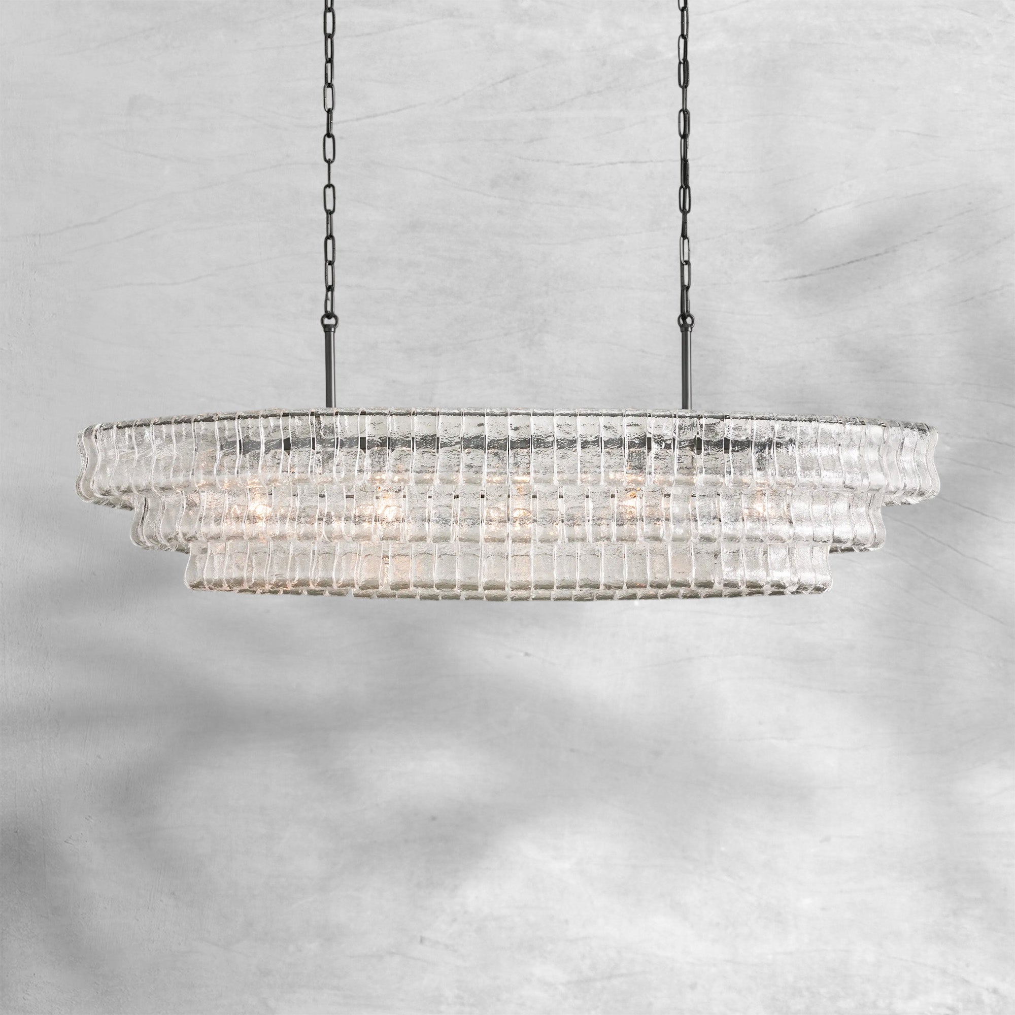 Glacien Oval Chandelier 54"W/65"W
