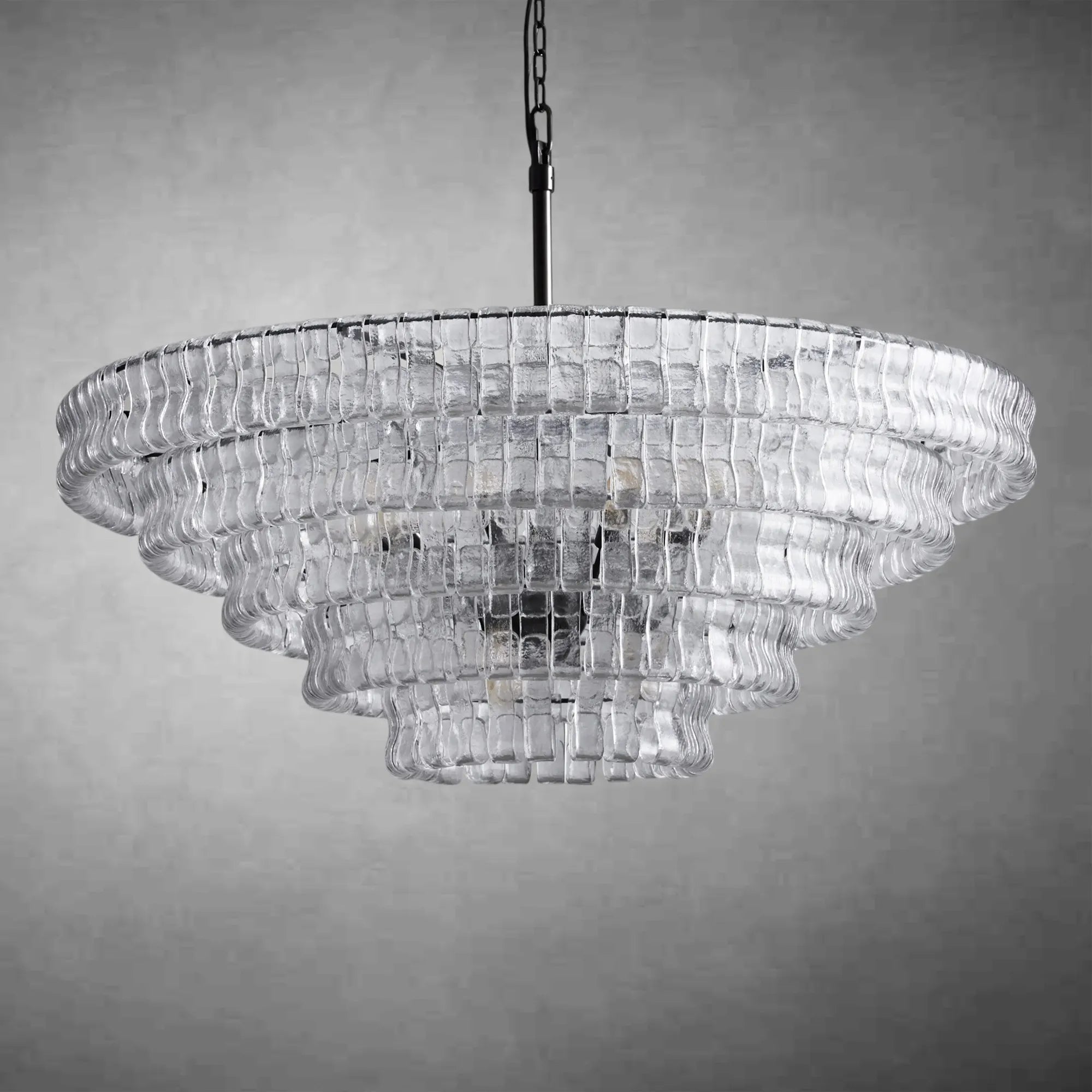 Ghiaccio Glass Round Chandelier