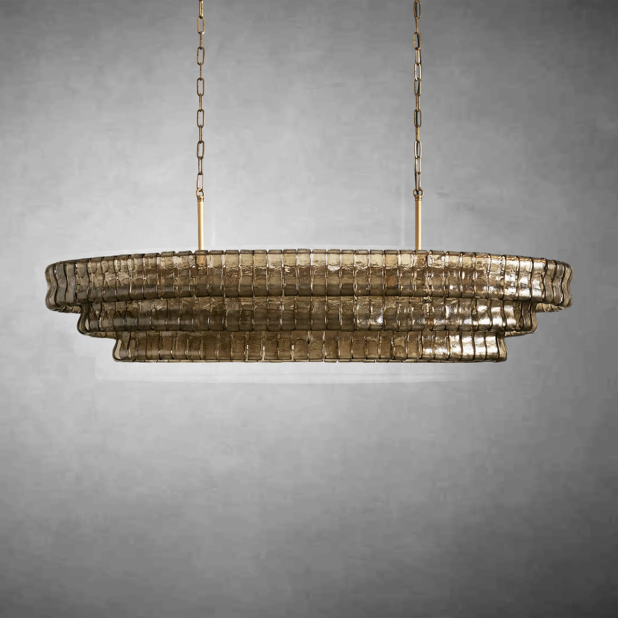 Ghiaccio Art Glass Oval Chandelier