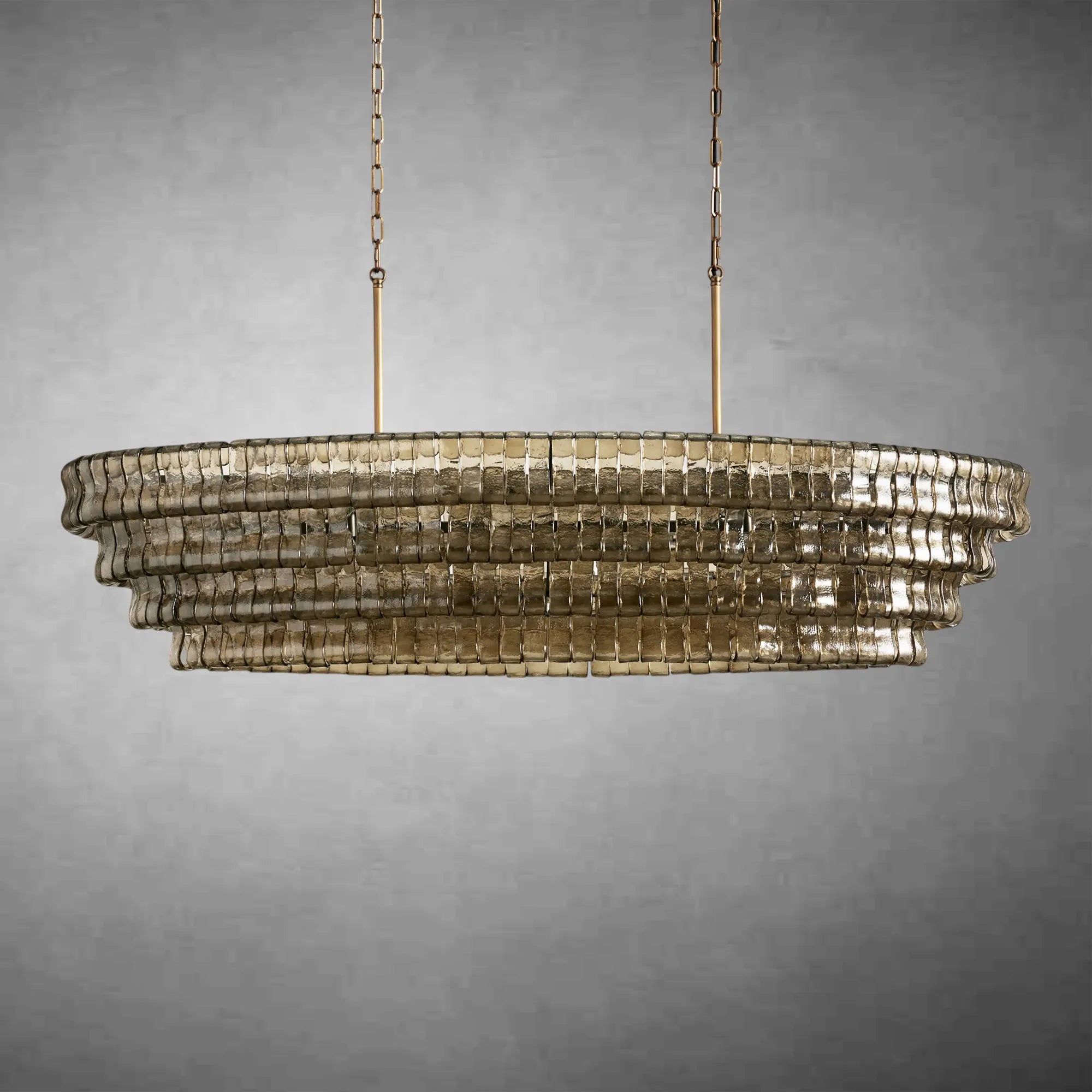 Ghiaccio Art Glass Oval Chandelier