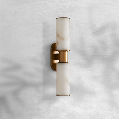 Hesperin Alabaster 2-Light Wall Sconce with Brass, Bronze, Nickel Finishes