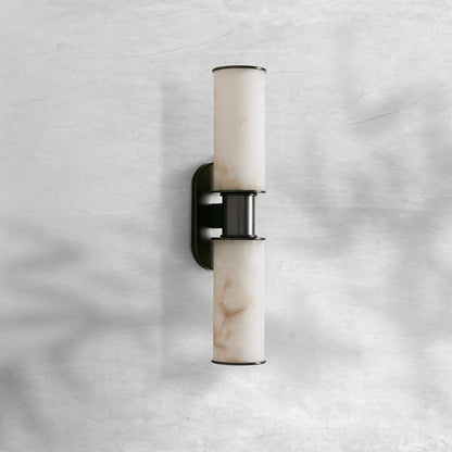 Hesperin Alabaster 2-Light Wall Sconce with Brass, Bronze, Nickel Finishes