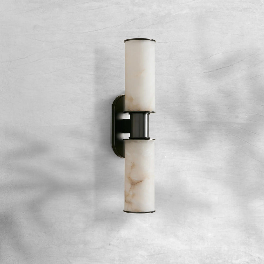 Hesperin Alabaster 2-Light Wall Sconce with Brass, Bronze, Nickel Finishes