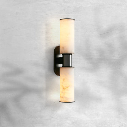 Hesperin Alabaster 2-Light Wall Sconce with Brass, Bronze, Nickel Finishes