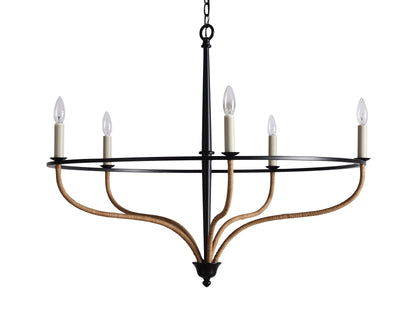 Losalind Rattan Chandelier in Black