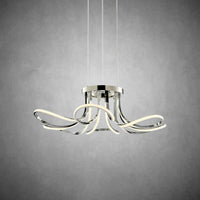 6 Petal Flower LED Strip Chandelier Chrome and Dimmable
