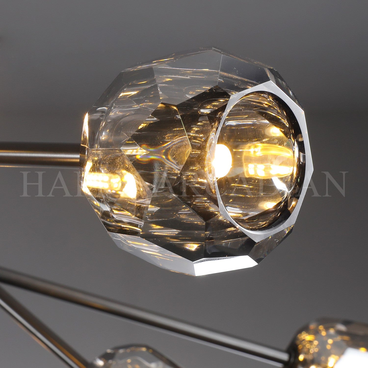 HA Bola De Smoke Crystal Round Chandelier 60"