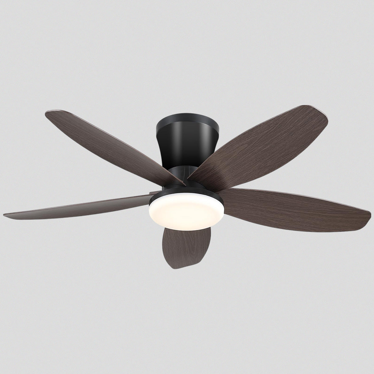 Indoor/Outdoor Recessed Black Ceiling Fan Light