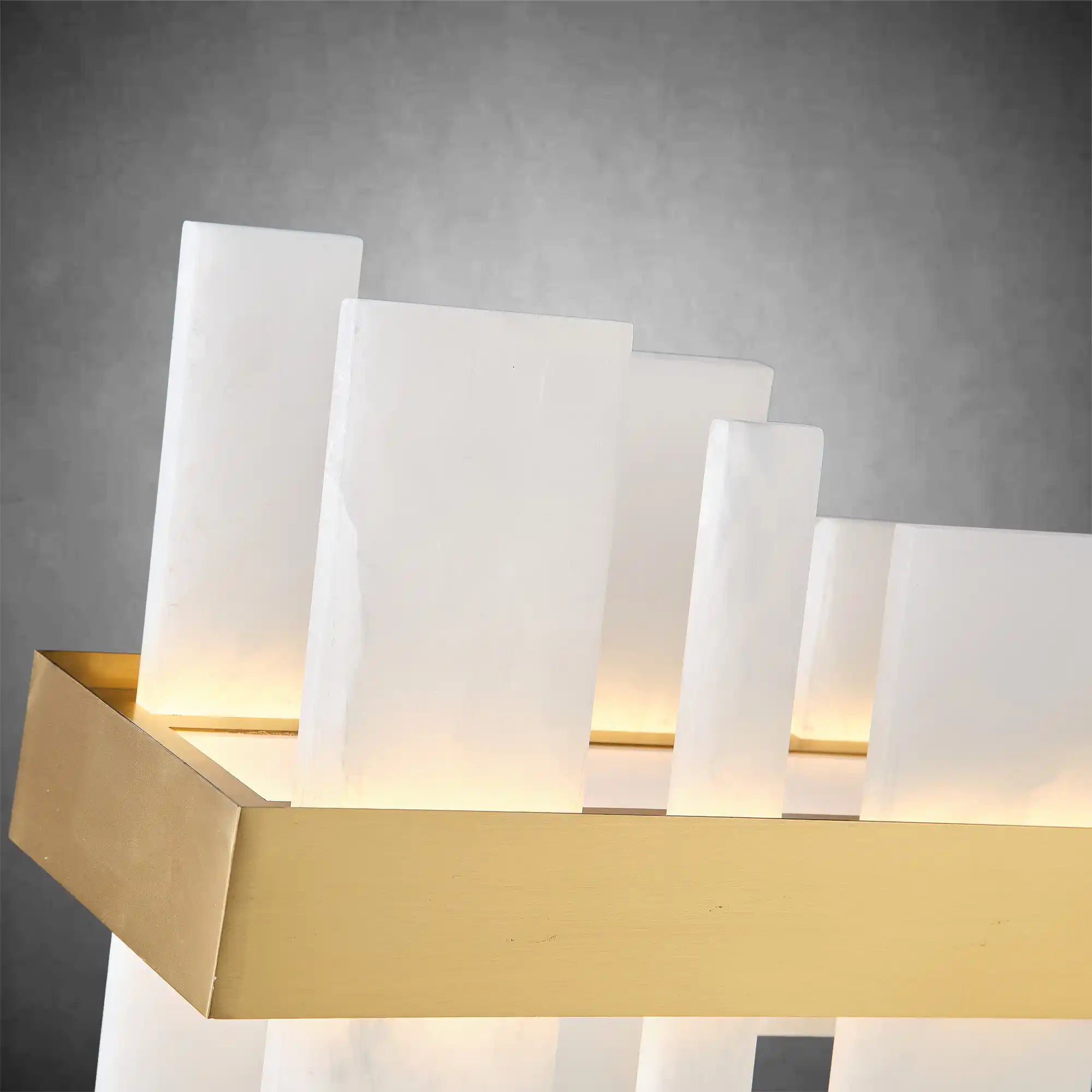 46.8" Adjustable Alabaster Chandelier Over Table for Dining Room