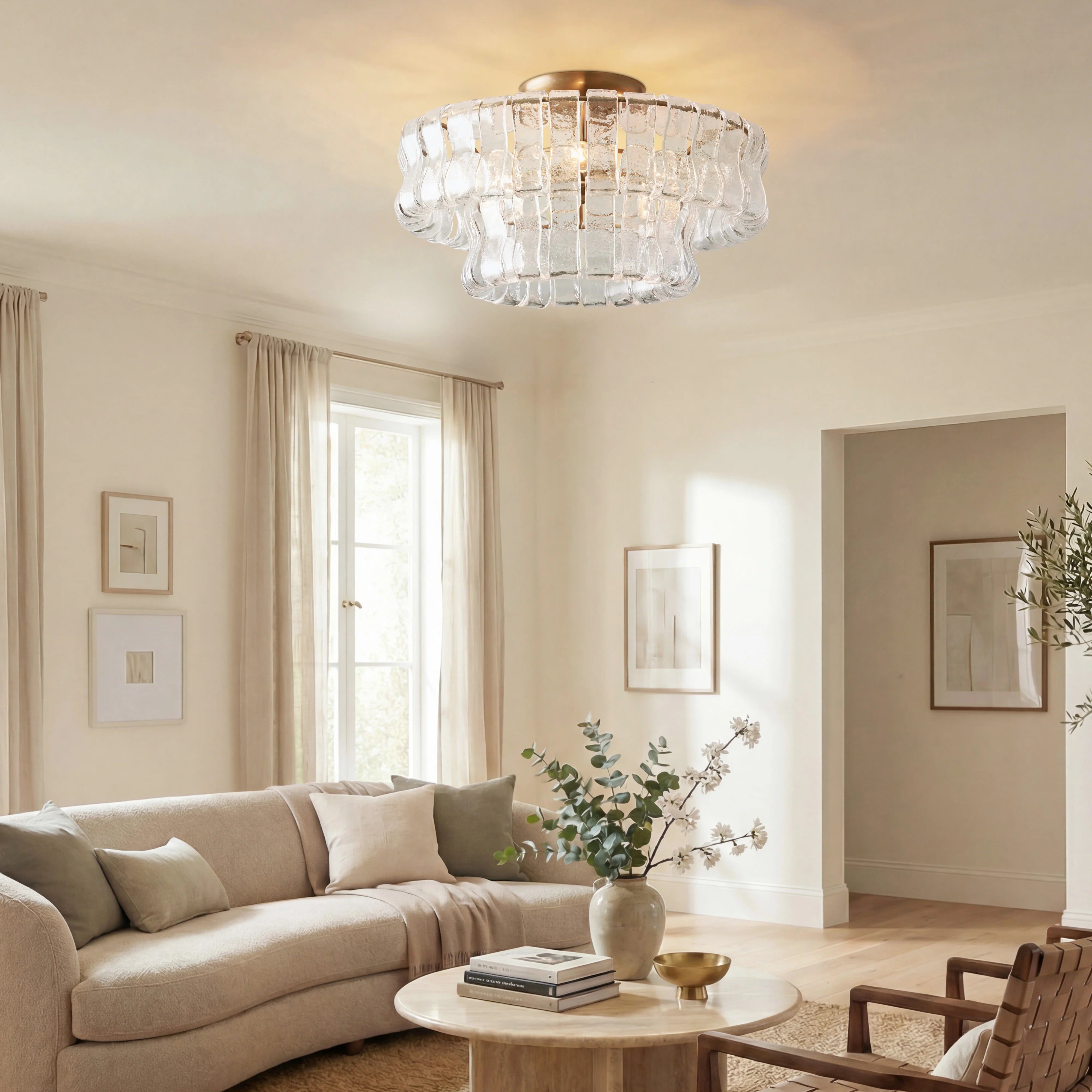 Ghiaccio Glass Flushmount