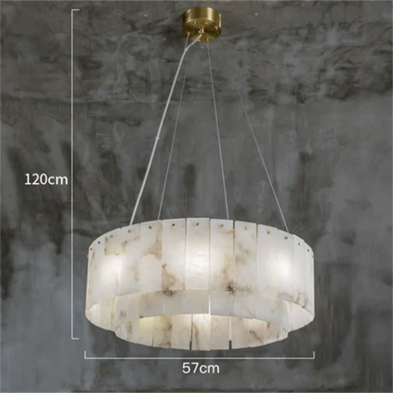 Mancy Alabaster 2-Tier Round Chandelier