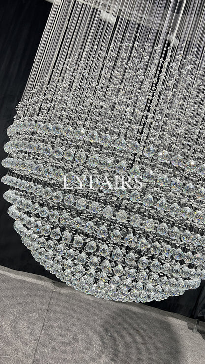 Modern Ball Crystal Raindrop Chandelier for Living Room/Staircase/Foyer