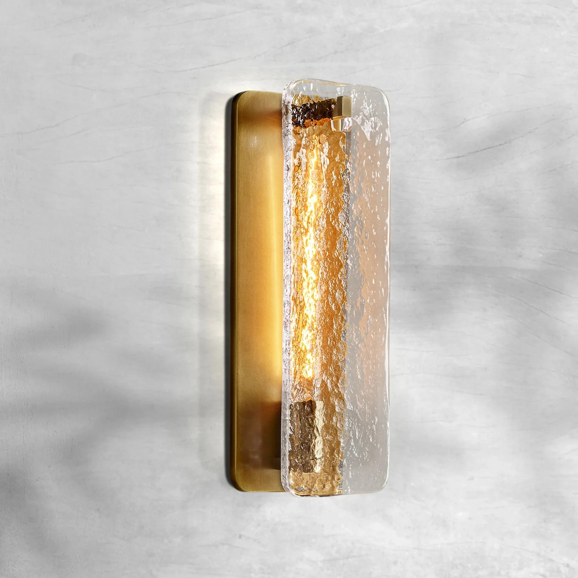 Elegant Calame Glass Wall Sconce with Burnished Brass Finish