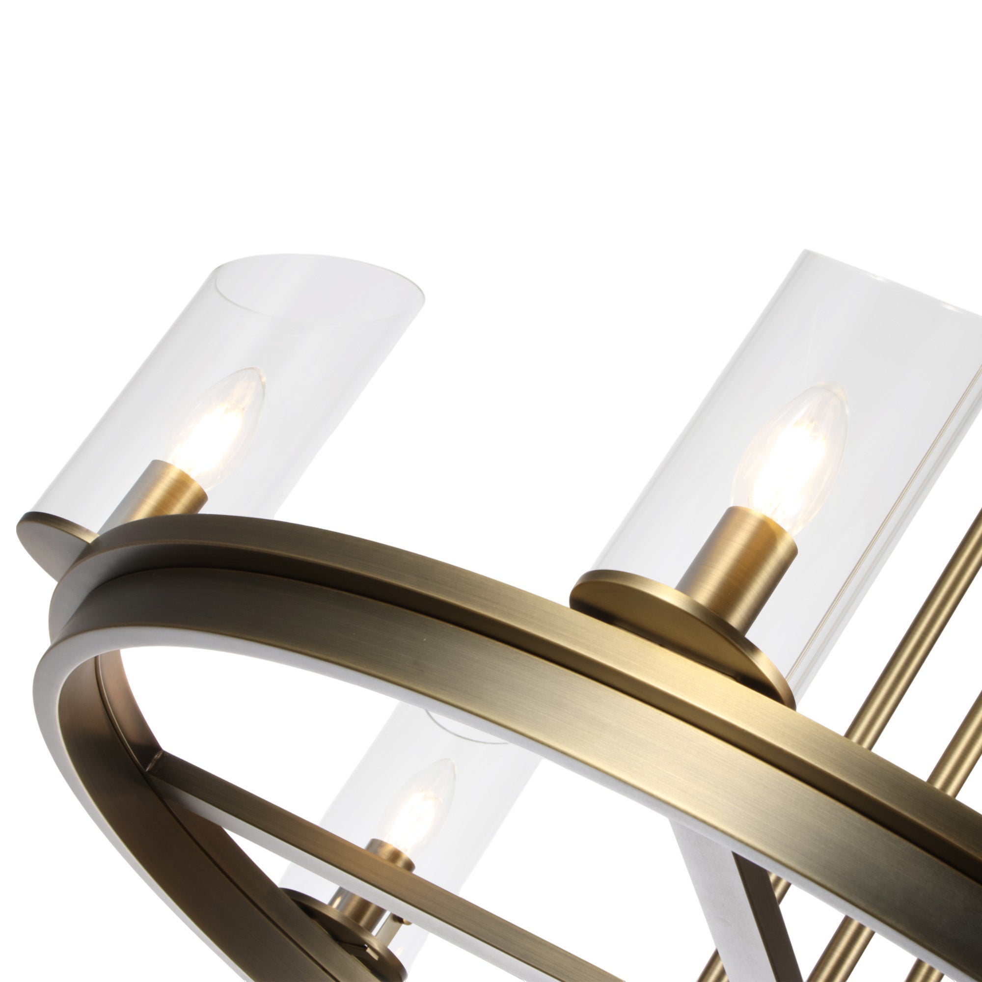 Modern Frame Glass Shade Chandelier