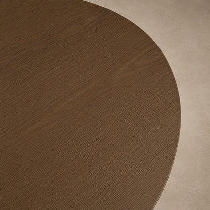 Hand-Sculpted Modern Oval Oak Dining Table