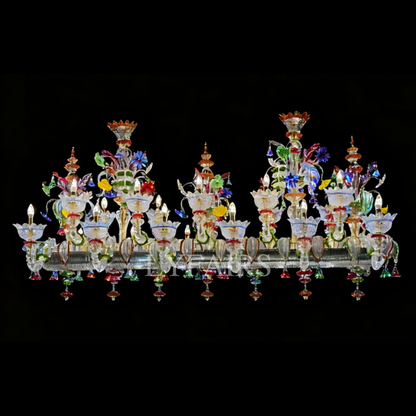 Artisan Multi-Layer Vibrant Handcrafted Botanical Branch Crystal Chandelier