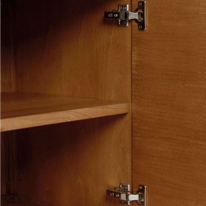 Geometric Fluted Plinth Wood Storage Console