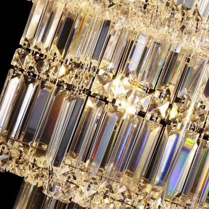 Extra Large Plaza Hall  Multi-Tier Crystal Chandelier Foyer Living Room Staircase Ceiling Lighting Fixture  In Chrome/Gold Finish