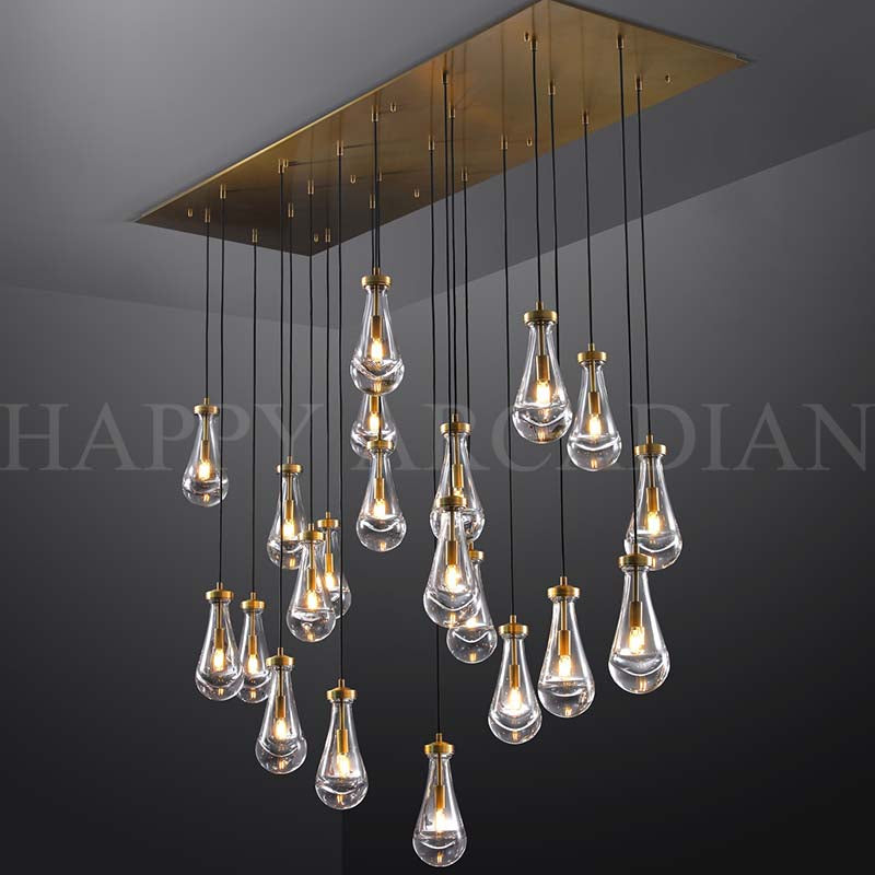 HA Raindrop Glass Linear Chandelier 72"