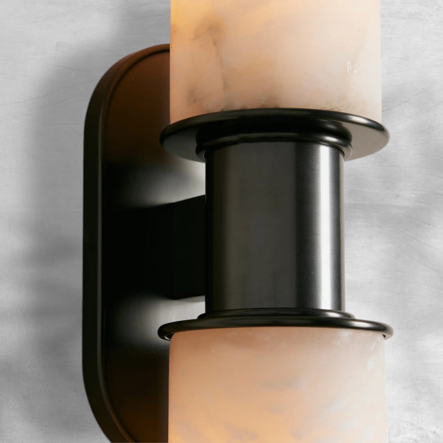 Harlin Alabaster 2-Light Wall Sconce with Brass, Bronze, Nickel Finishes