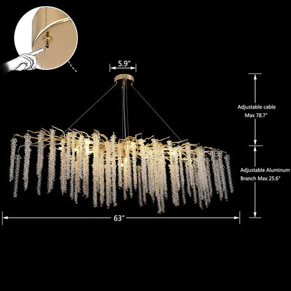 Branch Style Ceiling Light Crystal Icicle Chandelier