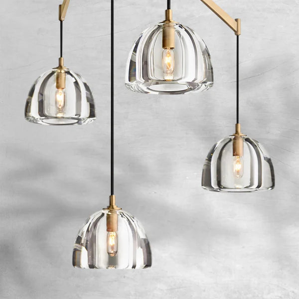 Hemispheae Modern Glass Linear Chandelier 54" 72"