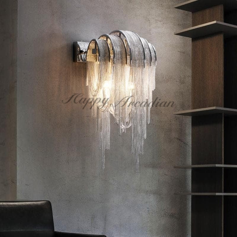 HA Alisa Plated Aluminum Tassel Wall Sconce
