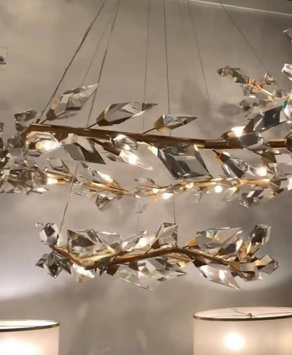 Art Handcrafted 1/2/3-tier Diamond-cut Crystal Chandelier