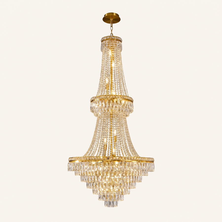 780 Double-layer Square Diamond Round Pendant - Gold