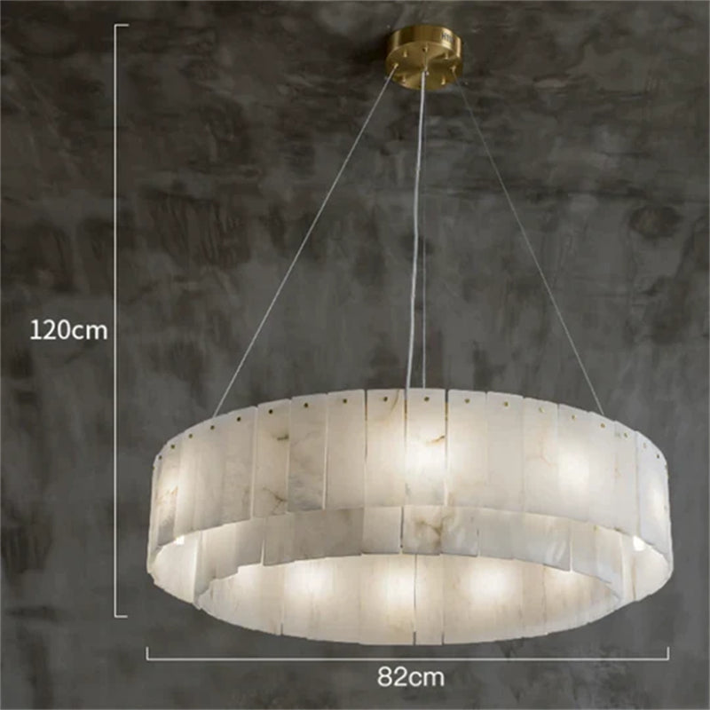 Mancy Alabaster 2-Tier Round Chandelier