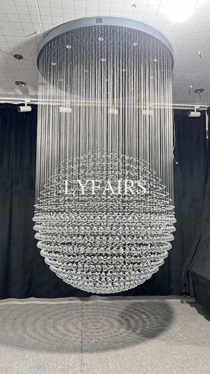 Modern Ball Crystal Raindrop Chandelier for Living Room/Staircase/Foyer