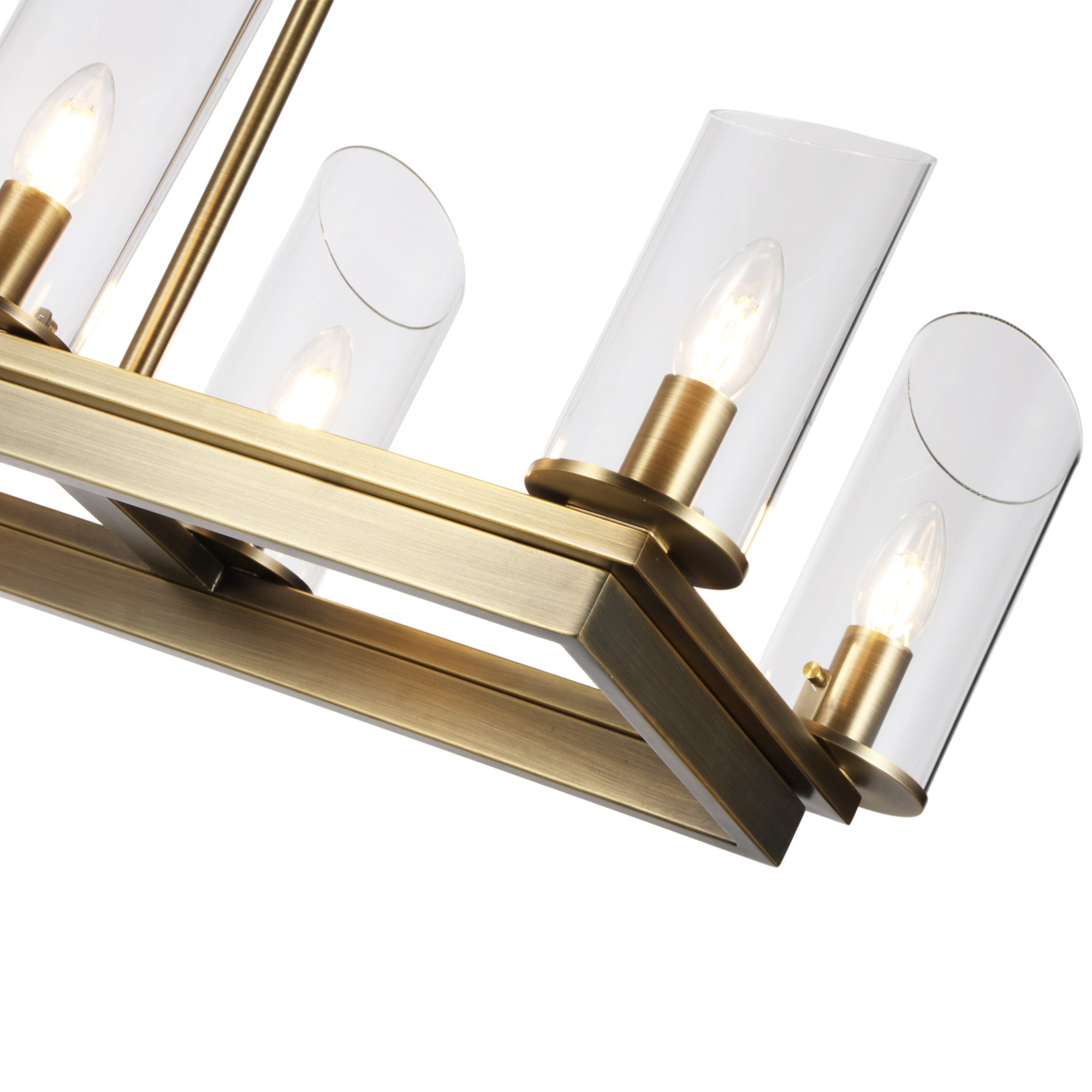 Modern Frame Glass Shade Chandelier