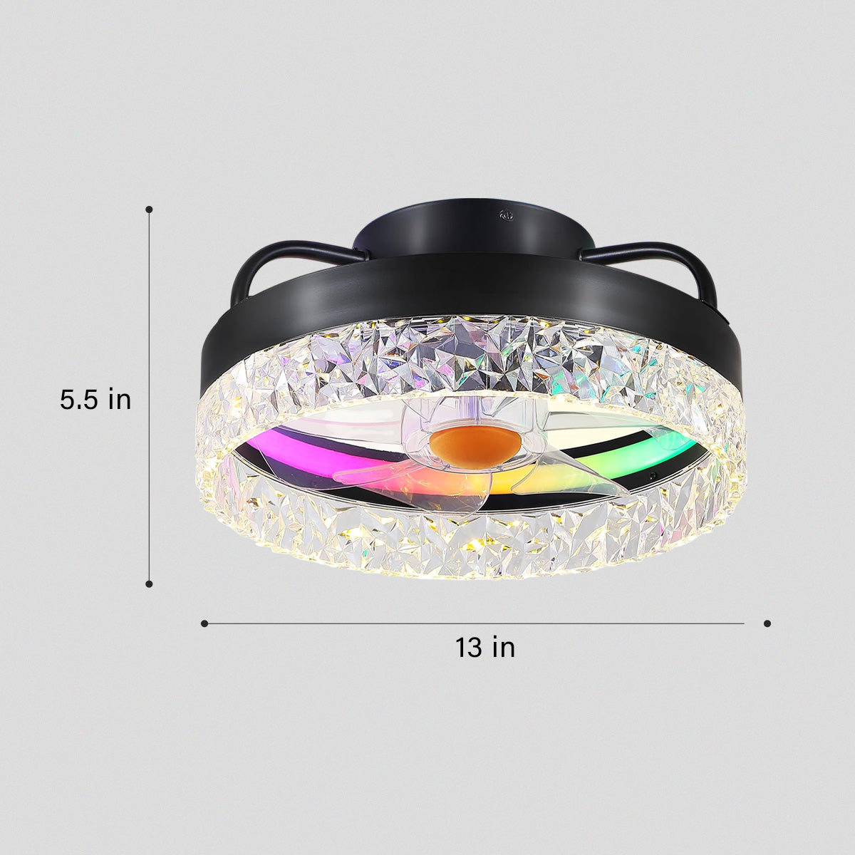 Low Profile Ceiling Fan Light with Remote 13"