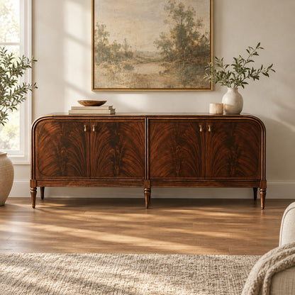 Happyarcadian Vintage Mahogany Wood Storage Sideboard